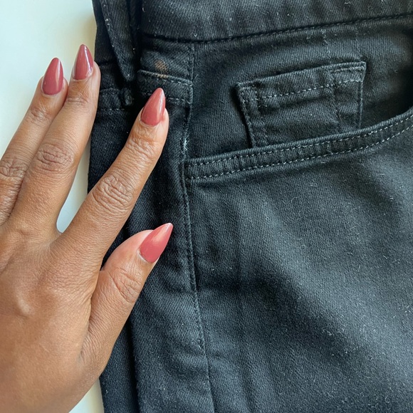 Jen 7 Black Denim Mini Skirt - Fringed Edge - Size 16 - Picture 10 of 10